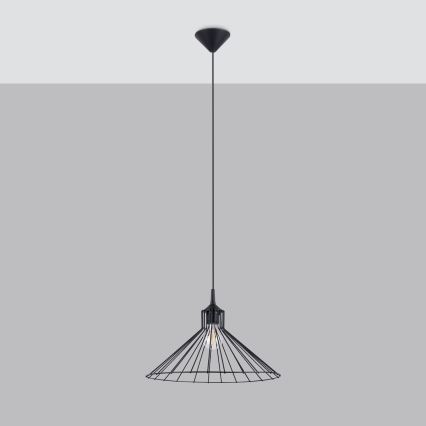 Luster na lanku EDA 1xE27/15W/230V čierna