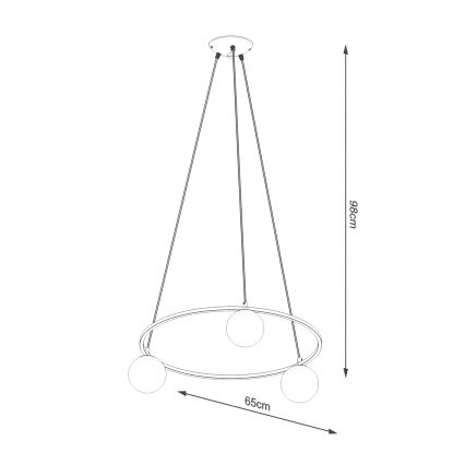 Luster na lanku YOLI 3xG9/8W/230V čierna