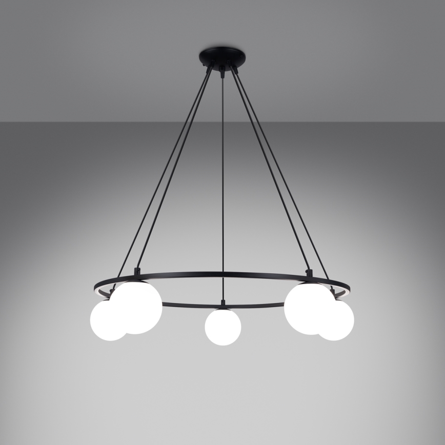Luster na lanku YOLI 5xG9/8W/230V čierna