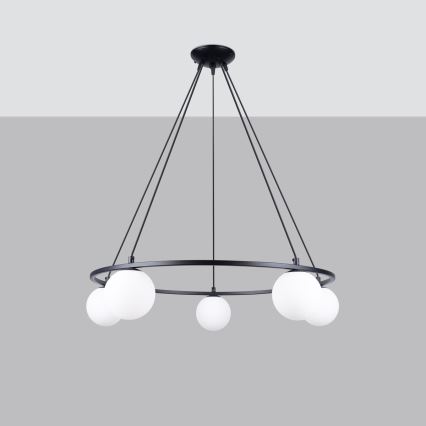Luster na lanku YOLI 5xG9/8W/230V čierna