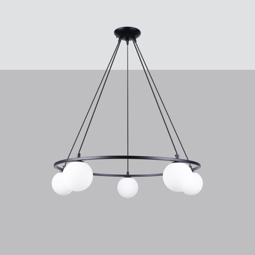 Luster na lanku YOLI 5xG9/8W/230V čierna
