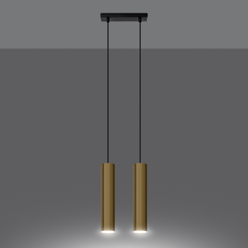 Luster na lanku LAGOS 2xGU10/10W/230V zlatá