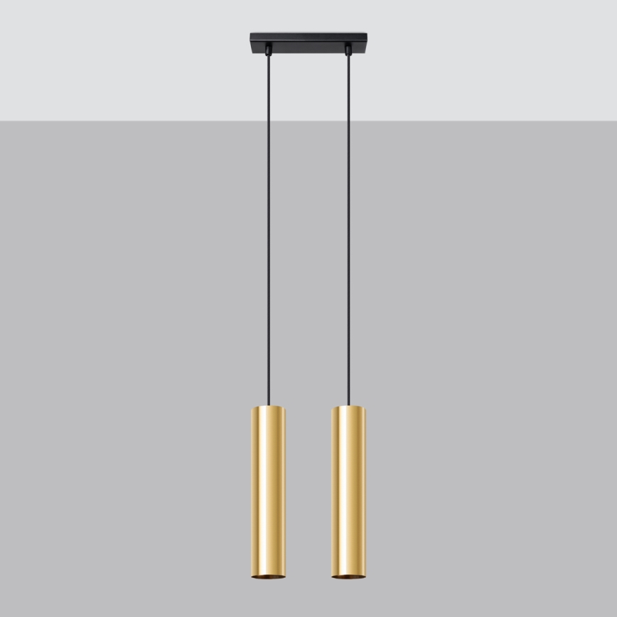 Luster na lanku LAGOS 2xGU10/10W/230V zlatá