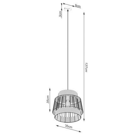 Luster na lanku BRILO 1xE27/15W/230V