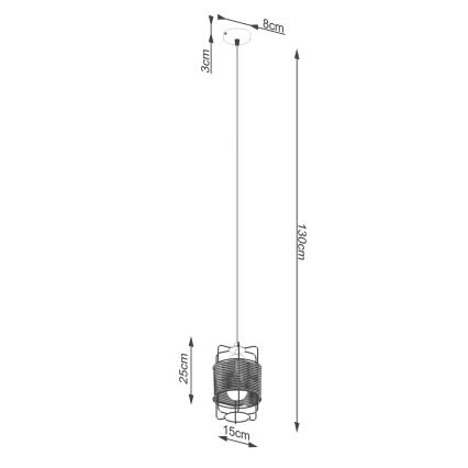 Luster na lanku GIZUR 1xE27/15W/230V