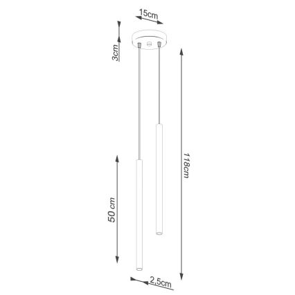 Luster na lanku PASTELO 2xG9/8W/230V biela