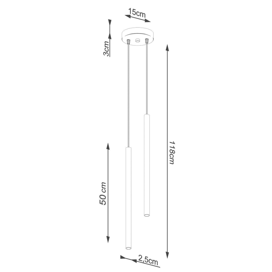 Luster na lanku PASTELO 2xG9/8W/230V biela