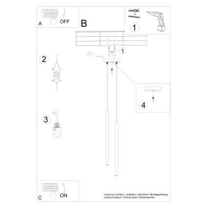 Luster na lanku PASTELO 2xG9/8W/230V biela