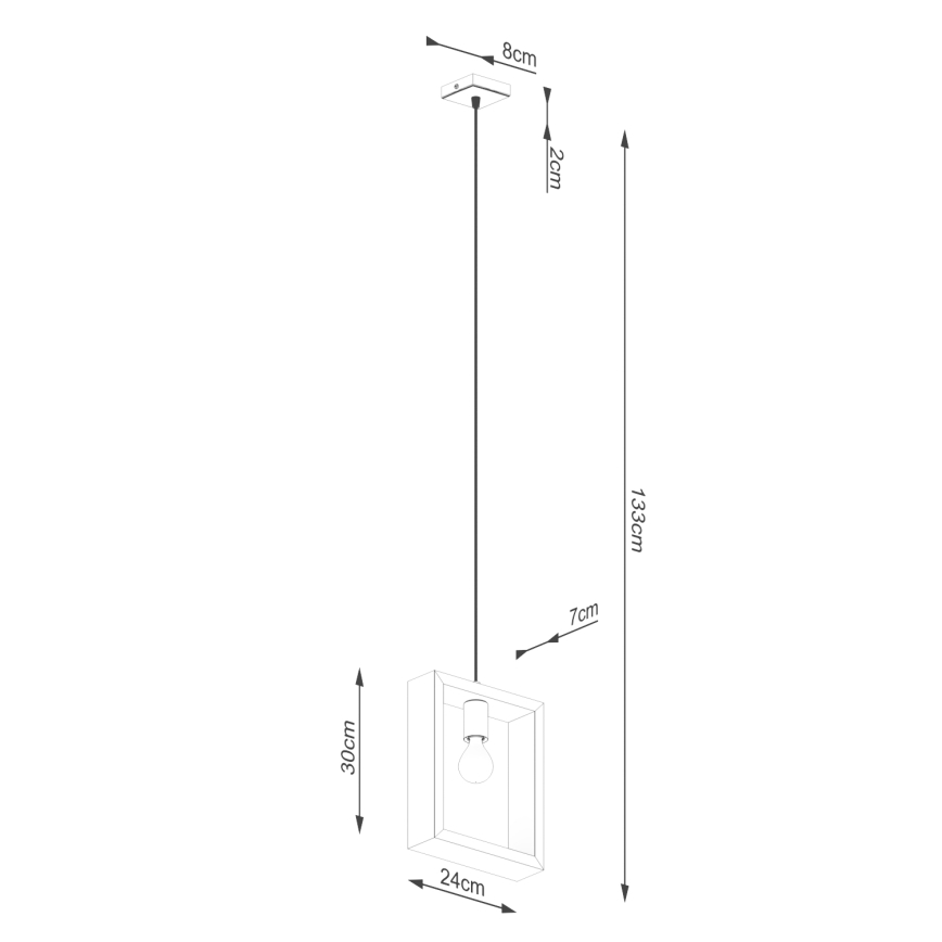 Luster na lanku ARIES 1xE27/15W/230V buk/biela