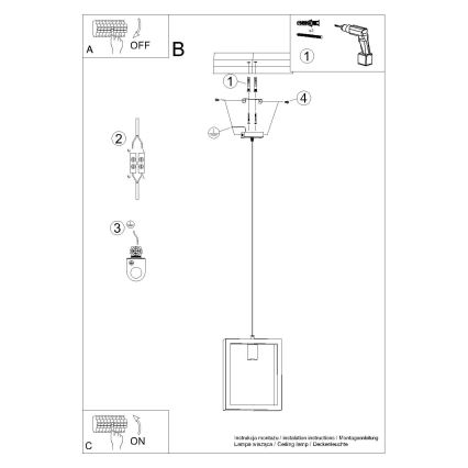 Luster na lanku ARIES 1xE27/15W/230V buk/biela