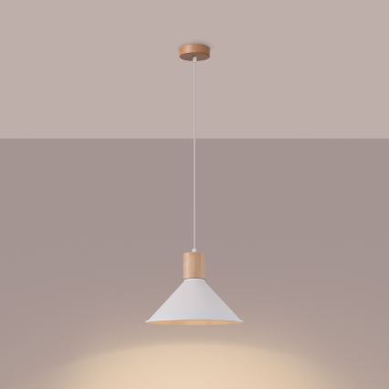 Luster na lanku JAGA 1xE27/15W/230V pr. 30 cm biela