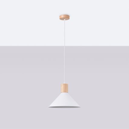 Luster na lanku JAGA 1xE27/15W/230V pr. 30 cm biela