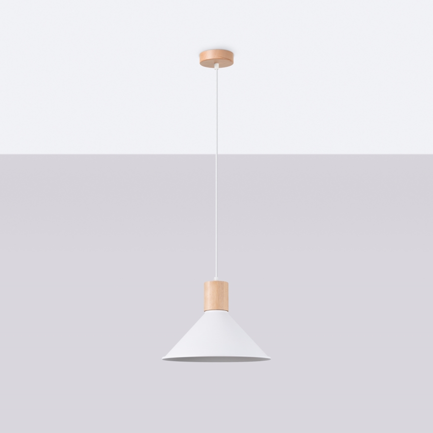 Luster na lanku JAGA 1xE27/15W/230V pr. 30 cm biela