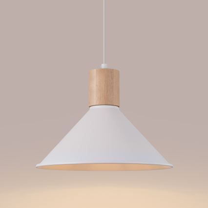 Luster na lanku JAGA 1xE27/15W/230V pr. 30 cm biela