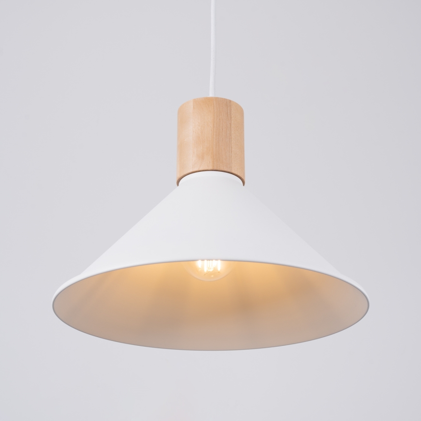 Luster na lanku JAGA 1xE27/15W/230V pr. 30 cm biela