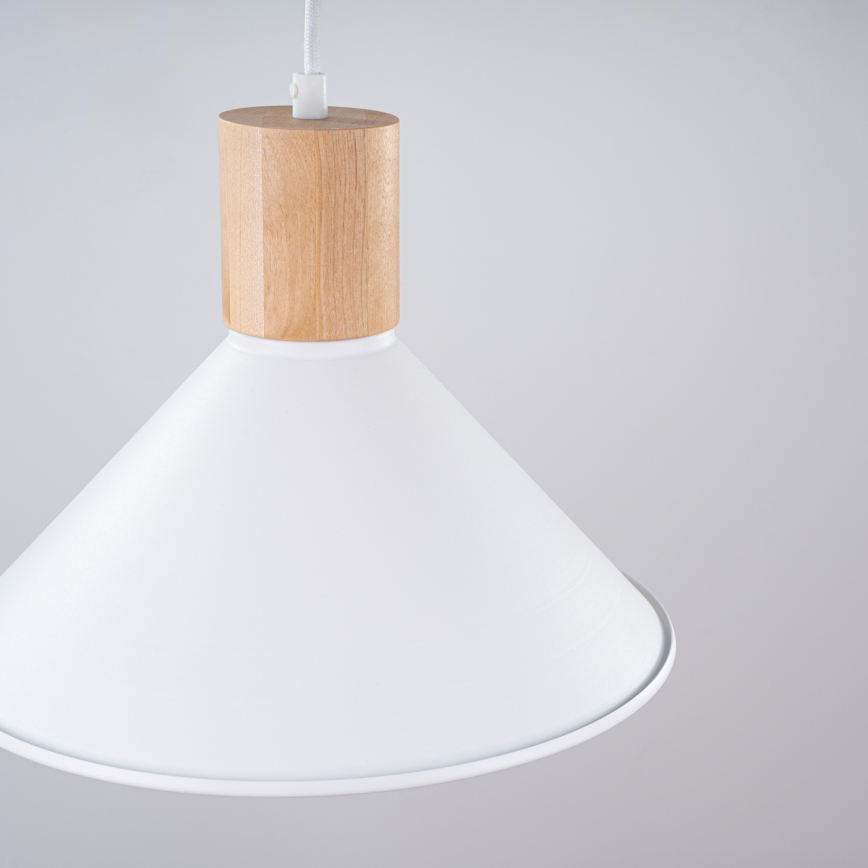 Luster na lanku JAGA 1xE27/15W/230V pr. 30 cm biela