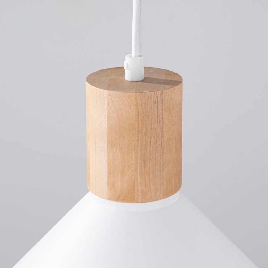 Luster na lanku JAGA 1xE27/15W/230V pr. 30 cm biela