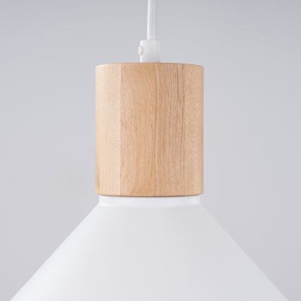 Luster na lanku JAGA 1xE27/15W/230V pr. 30 cm biela