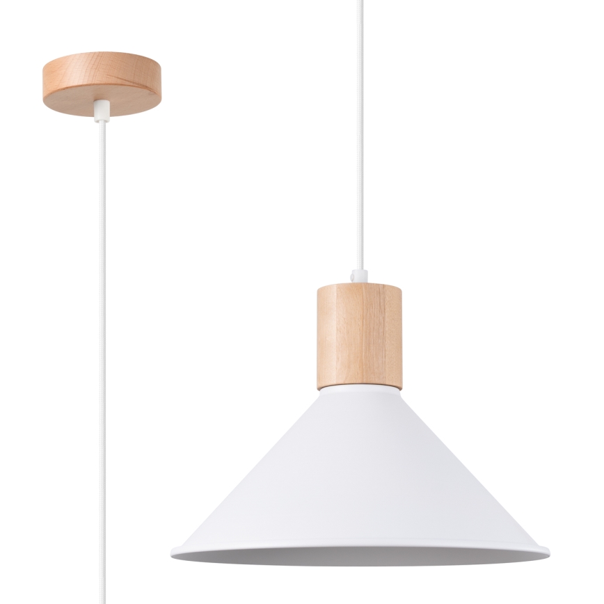 Luster na lanku JAGA 1xE27/15W/230V pr. 30 cm biela
