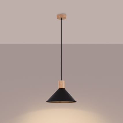 Luster na lanku JAGA 1xE27/15W/230V pr. 30 cm čierna