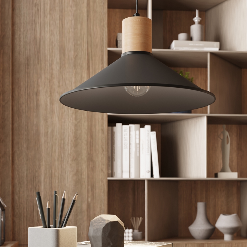 Luster na lanku JAGA 1xE27/15W/230V pr. 30 cm čierna