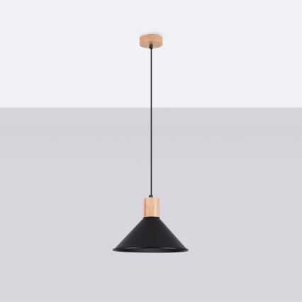 Luster na lanku JAGA 1xE27/15W/230V pr. 30 cm čierna