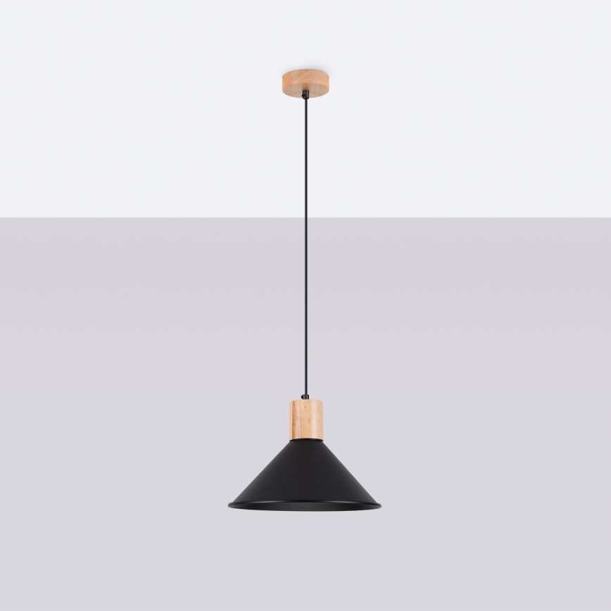 Luster na lanku JAGA 1xE27/15W/230V pr. 30 cm čierna