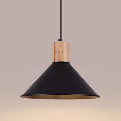 Luster na lanku JAGA 1xE27/15W/230V pr. 30 cm čierna