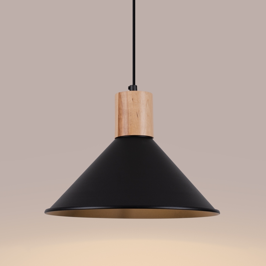 Luster na lanku JAGA 1xE27/15W/230V pr. 30 cm čierna