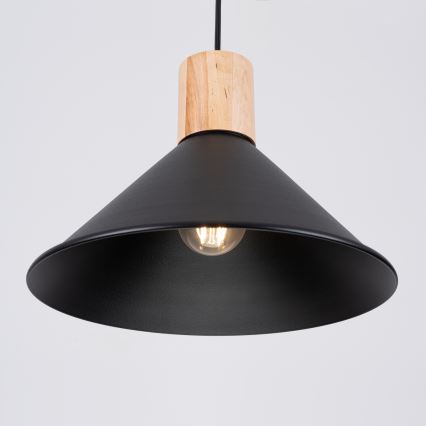 Luster na lanku JAGA 1xE27/15W/230V pr. 30 cm čierna