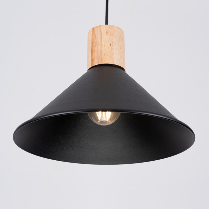 Luster na lanku JAGA 1xE27/15W/230V pr. 30 cm čierna