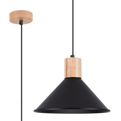 Luster na lanku JAGA 1xE27/15W/230V pr. 30 cm čierna