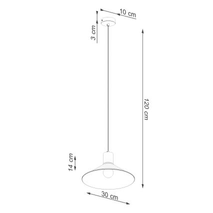 Luster na lanku JAGA 1xE27/15W/230V pr. 30 cm čierna