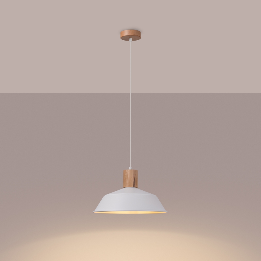Luster na lanku FANO 1xE27/15W/230V pr. 34 cm biela