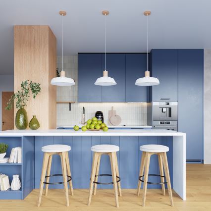 Luster na lanku FANO 1xE27/15W/230V pr. 34 cm biela