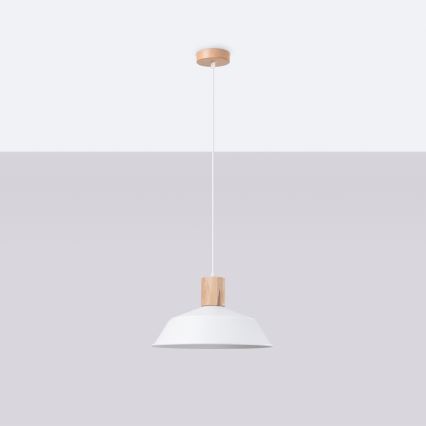 Luster na lanku FANO 1xE27/15W/230V pr. 34 cm biela