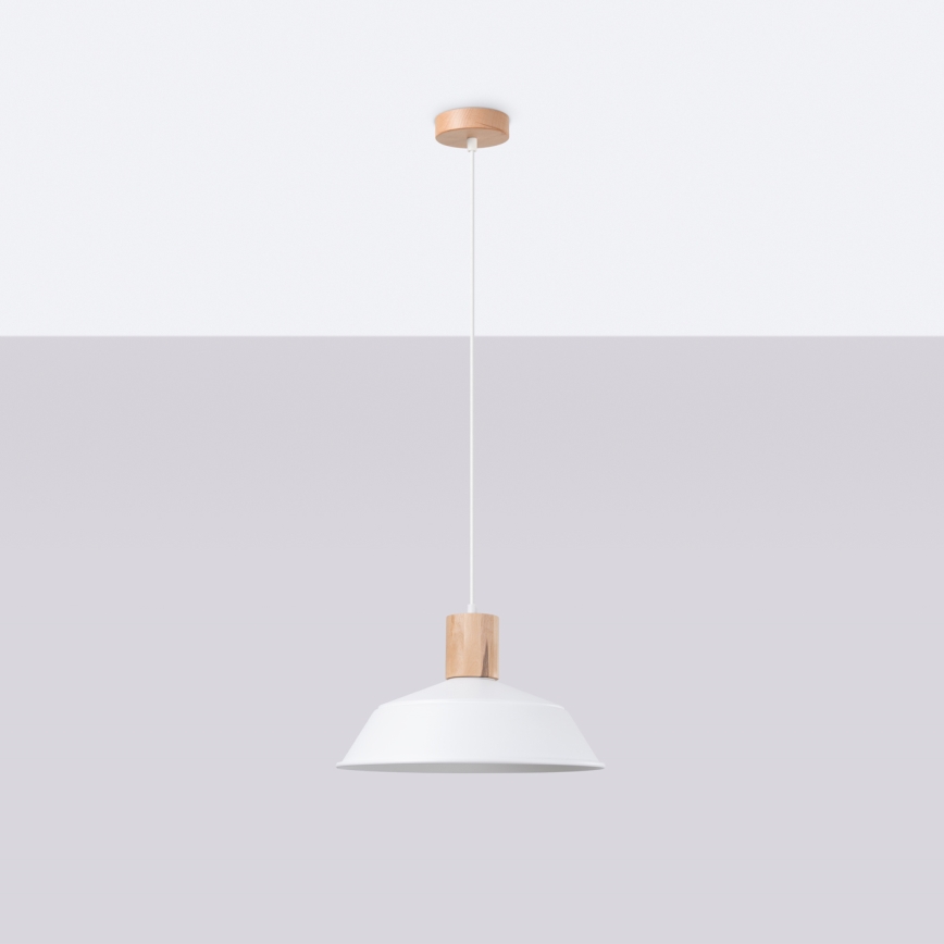 Luster na lanku FANO 1xE27/15W/230V pr. 34 cm biela