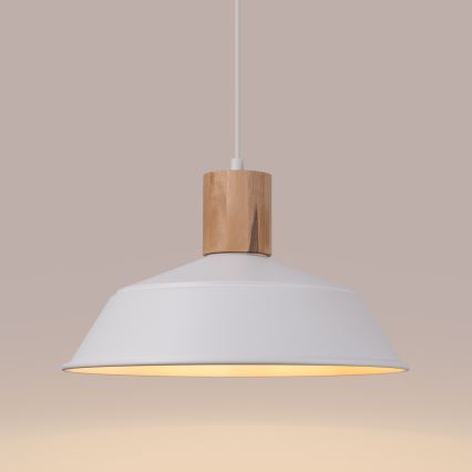 Luster na lanku FANO 1xE27/15W/230V pr. 34 cm biela