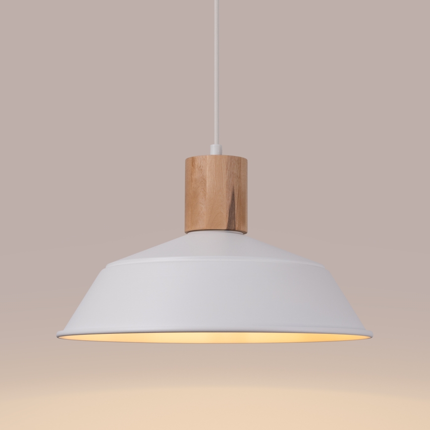 Luster na lanku FANO 1xE27/15W/230V pr. 34 cm biela