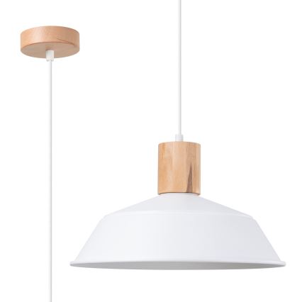 Luster na lanku FANO 1xE27/15W/230V pr. 34 cm biela