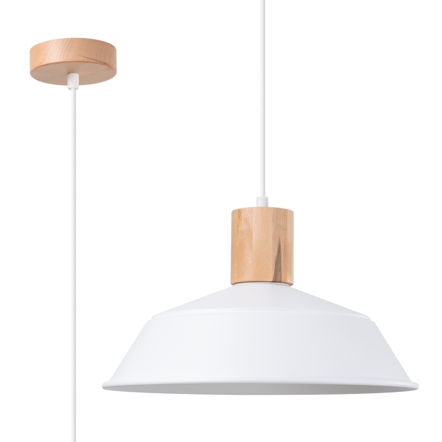 Luster na lanku FANO 1xE27/15W/230V pr. 34 cm biela