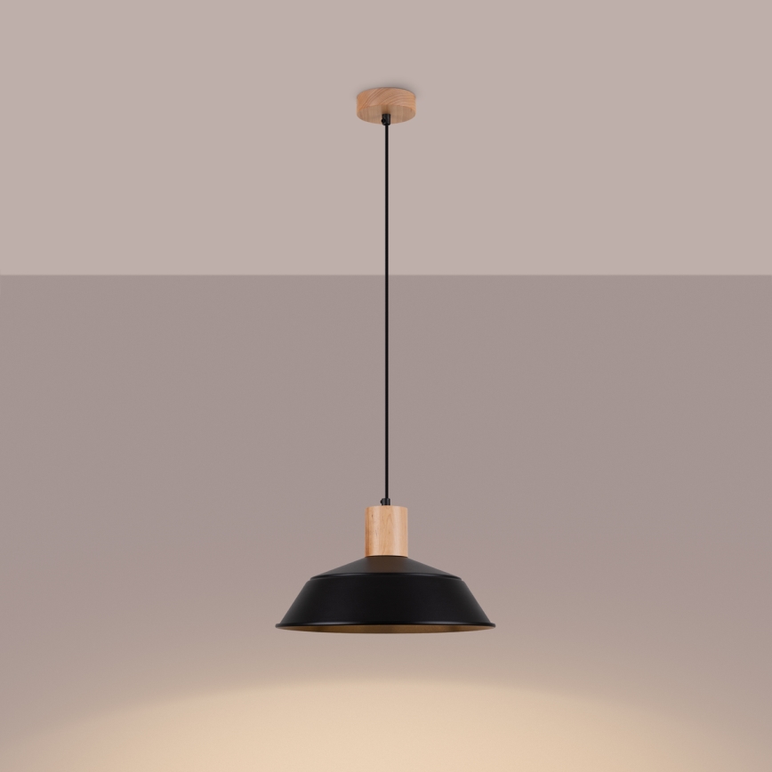 Luster na lanku FANO 1xE27/15W/230V pr. 34 cm čierna