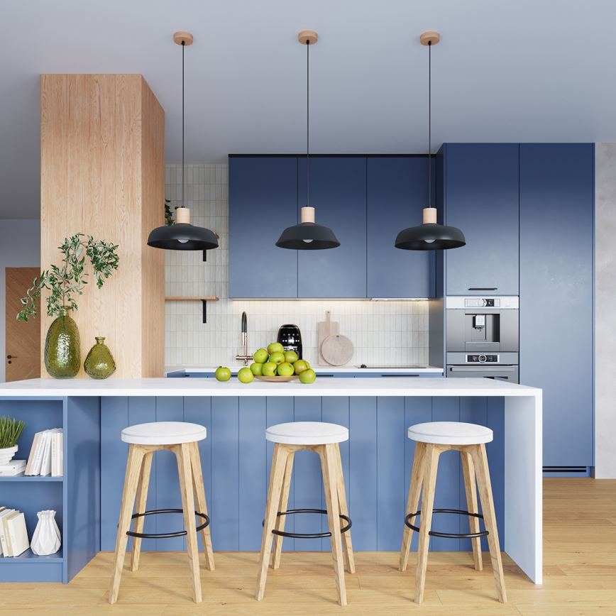 Luster na lanku FANO 1xE27/15W/230V pr. 34 cm čierna
