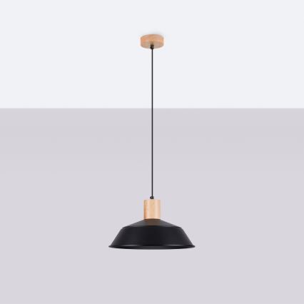Luster na lanku FANO 1xE27/15W/230V pr. 34 cm čierna