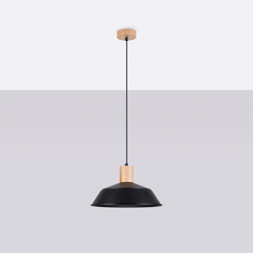 Luster na lanku FANO 1xE27/15W/230V pr. 34 cm čierna
