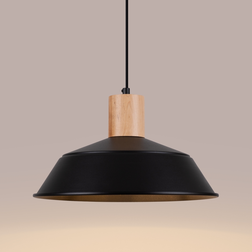 Luster na lanku FANO 1xE27/15W/230V pr. 34 cm čierna
