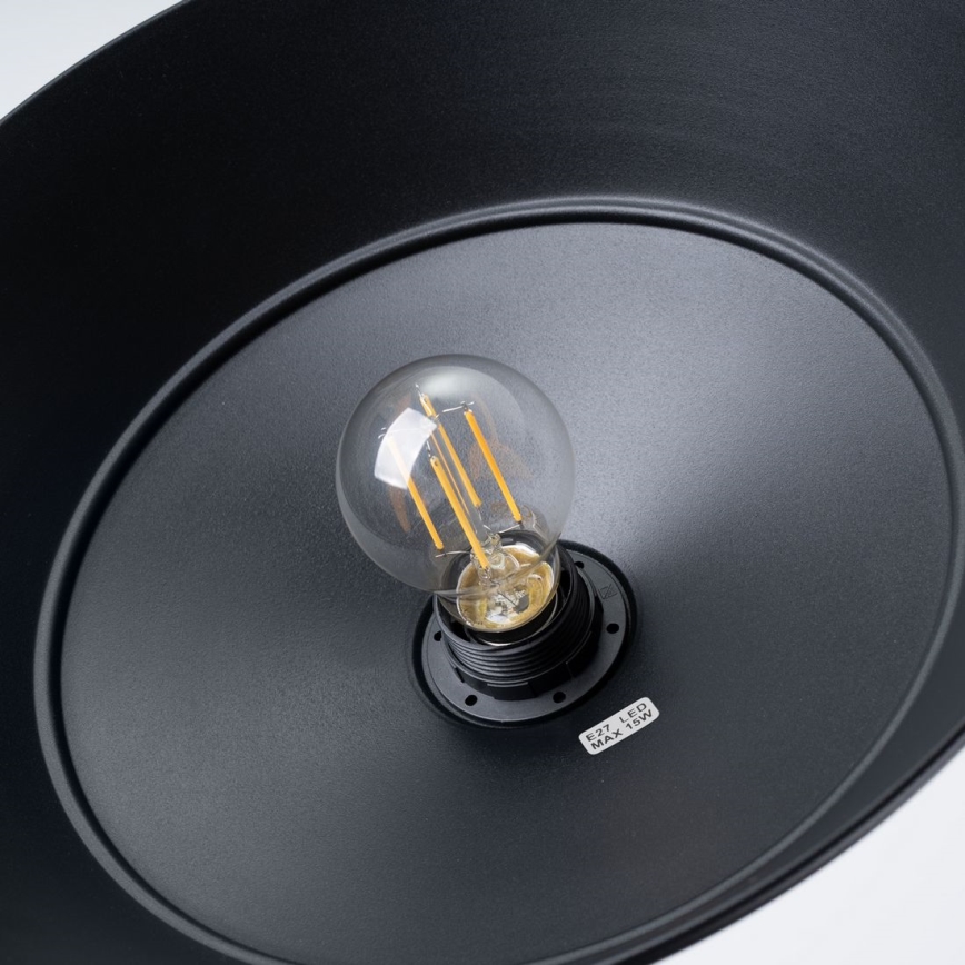 Luster na lanku FANO 1xE27/15W/230V pr. 34 cm čierna