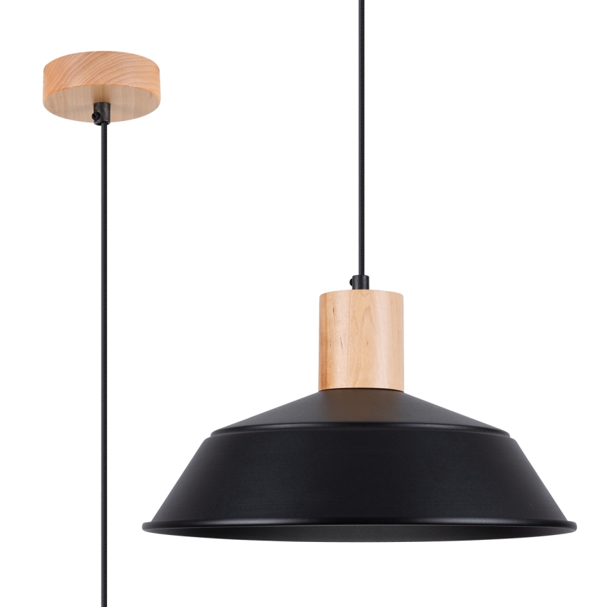 Luster na lanku FANO 1xE27/15W/230V pr. 34 cm čierna