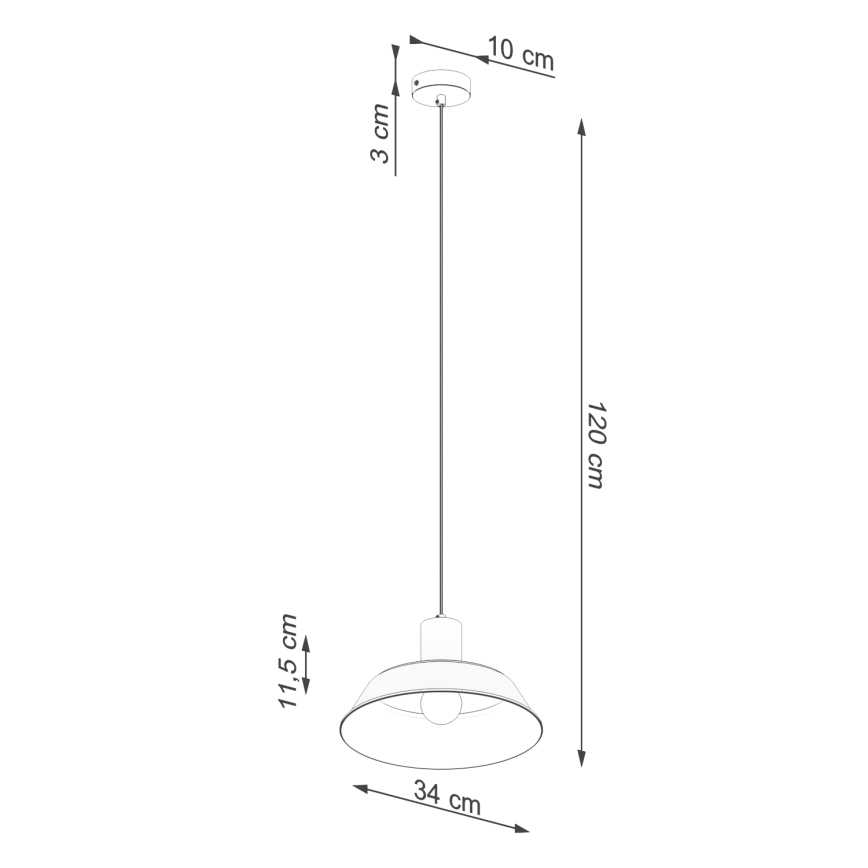 Luster na lanku FANO 1xE27/15W/230V pr. 34 cm čierna