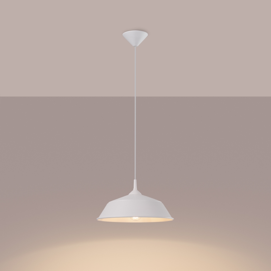 Luster na lanku FRIKA 1xE27/15W/230V pr. 34 cm biela